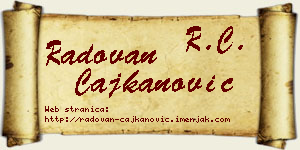 Radovan Čajkanović vizit kartica